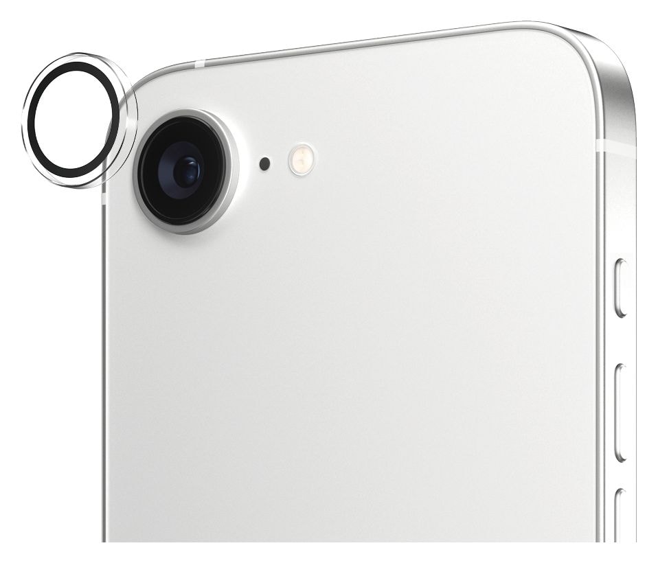 Hoops Kameraobjektivschutz Gehärtetes Glas, Silikon für Apple iPhone 16e/17e 
