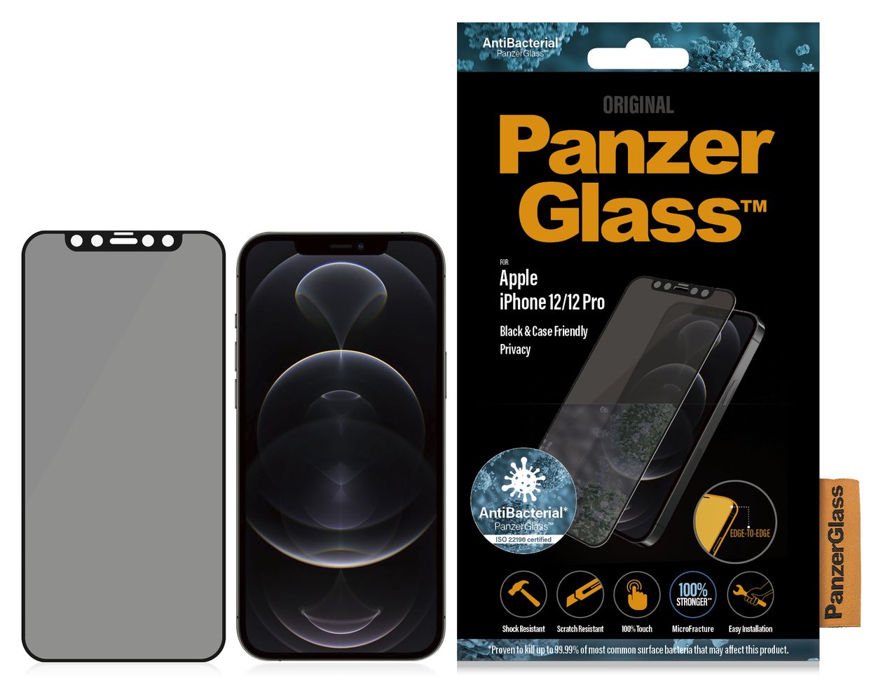 P2711 Klare Bildschirmschutzfolie gehärtetes Glas für  Apple Apple - iPhone 12, Apple - iPhone 12 Pro Kratzresistent, Schockresistent, Antibakteriell 