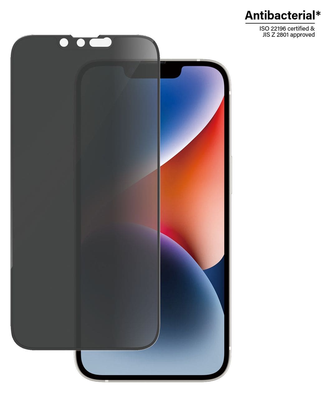 P2783 Privacy Screen Protector Klare Bildschirmschutzfolie Gehärtetes Glas, Polyethylenterephthalat, Silikon für  Apple iPhone 14, iPhone 13, iPhone 13 Pro Kratzresistent, Schockresistent 