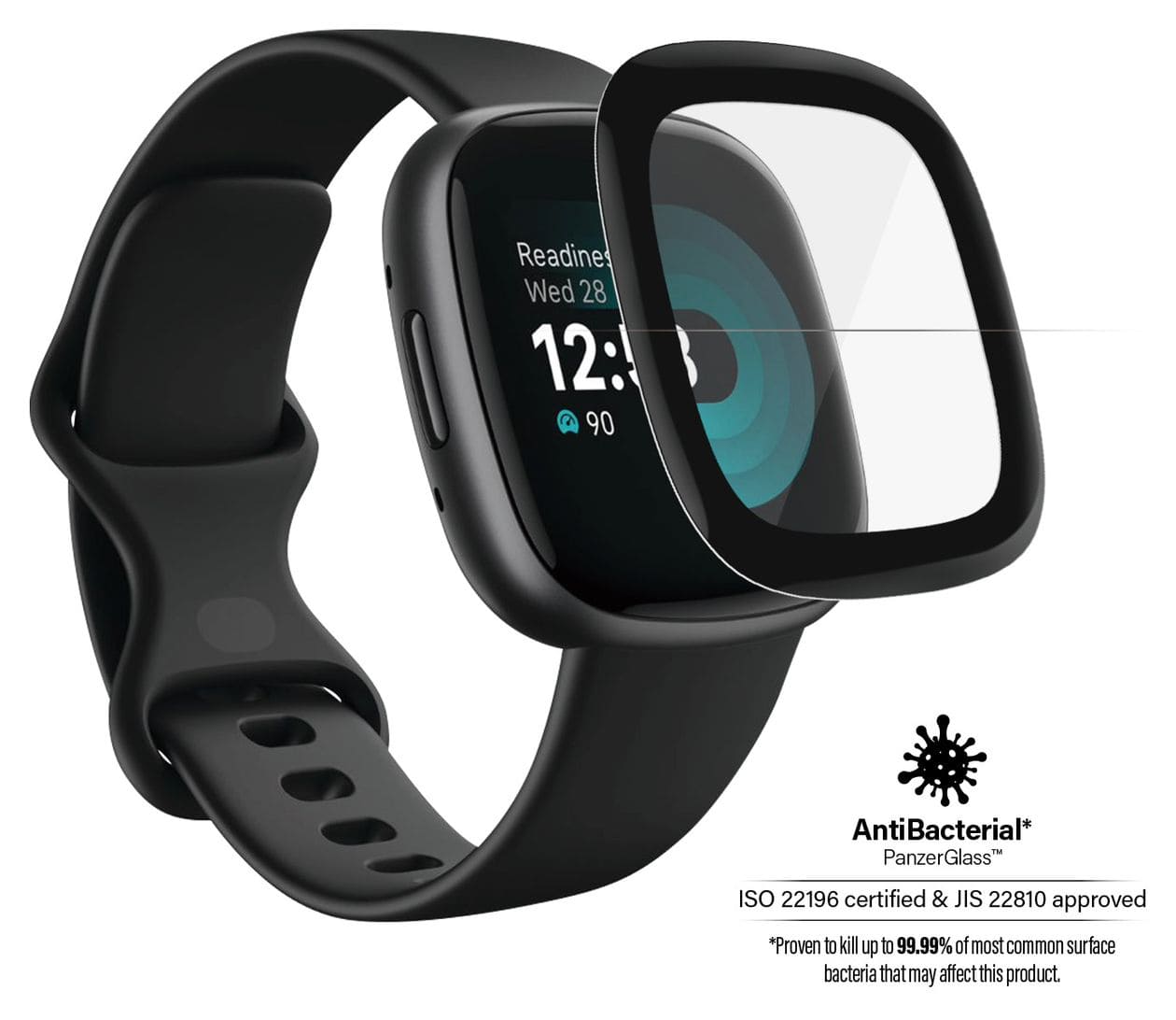 Screen Protector Klare Bildschirmschutzfolie gehärtetes Glas für Fitbit Versa 3, Versa 4, Sense 