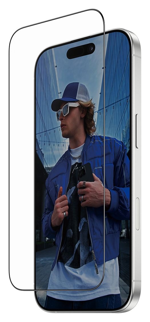 Screen Protector Ultra-Wide Fit mit Fastfit in-a-box Klare Bildschirmschutzfolie gehärtetes Glas für Apple iPhone 17, iPhone 16 Pro 