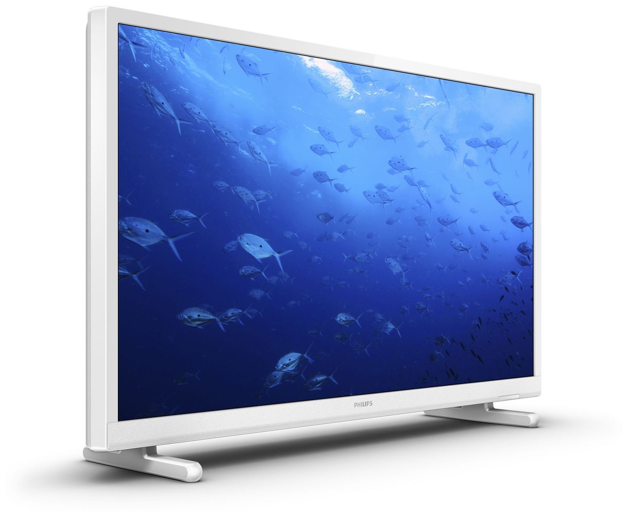 24PHS5537/12 LED Fernseher 61 cm (24 Zoll) EEK: E 12-V-Eingang HD-ready (Weiß) 