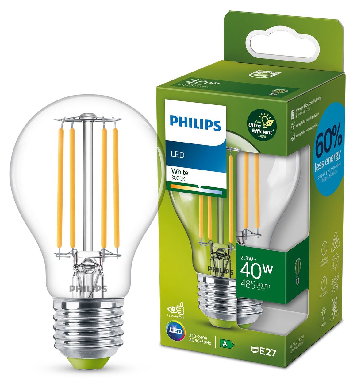 8719514343726 LED Lampe Globe E27 EEK: A 485 lm Warmweiß (3000K) 