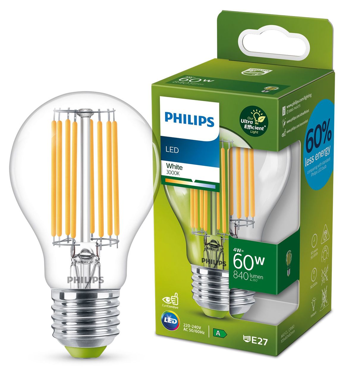 8719514343788 LED Lampe Tropfen E27 EEK: A 840 lm Warmweiß (3000K) entspricht 60 W 