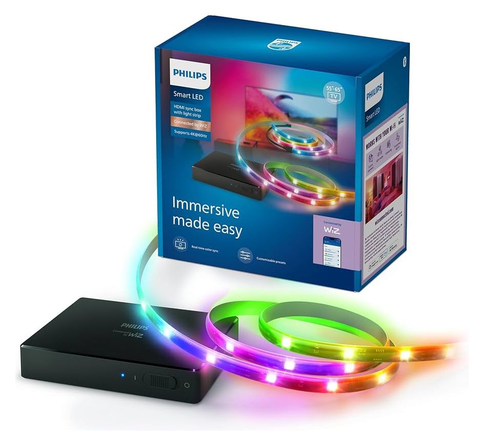 HDMI Sync Box mit TV-Hintergrundbeleuchtung für TVs von 55–65", Connected by WiZ 