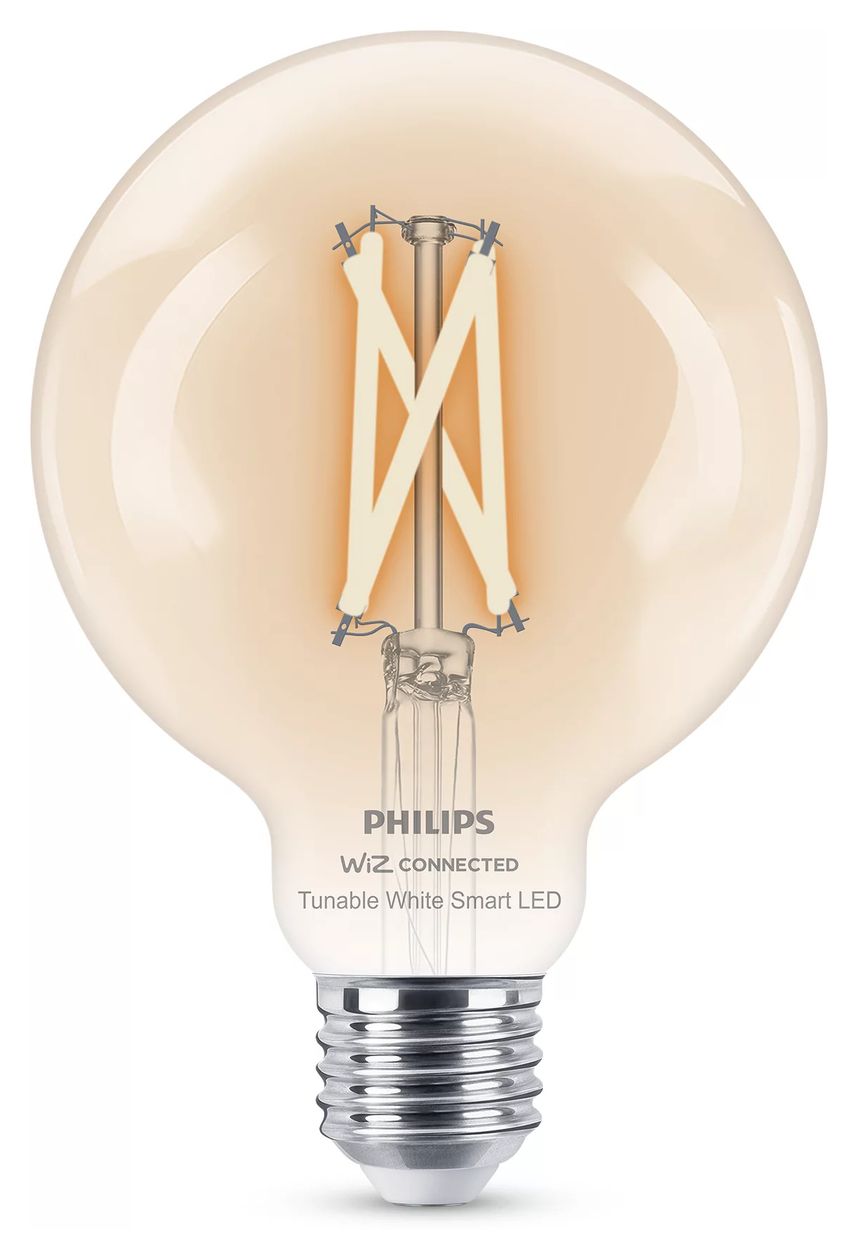 Smart LED Kugellampe klar 7 W (entspr. 60 W) G95 E27 LED Intelligentes Leuchtmittel 142 mm Weiß 