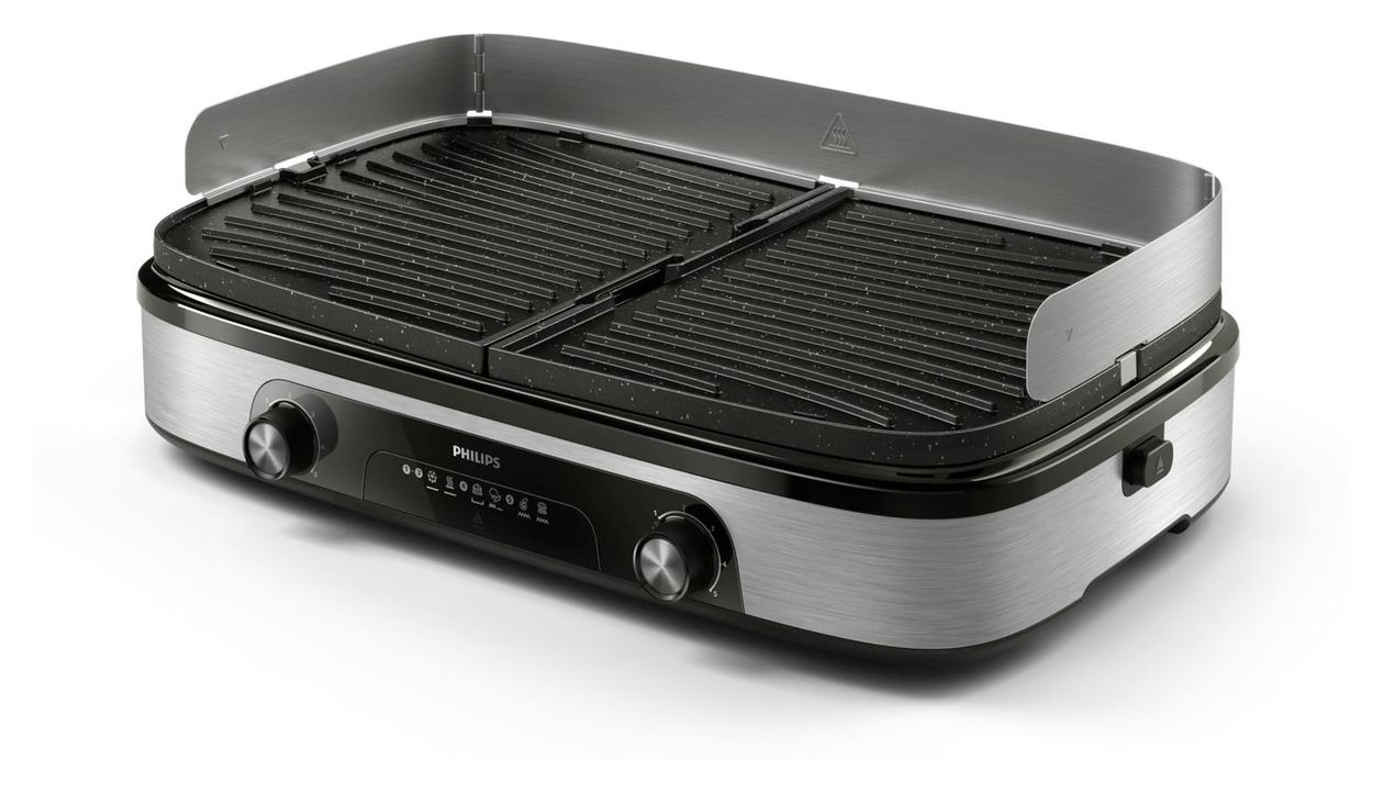 HD6222/90 Tischgrill 2 Zone(n) 2400 W  (Schwarz, Edelstahl) 