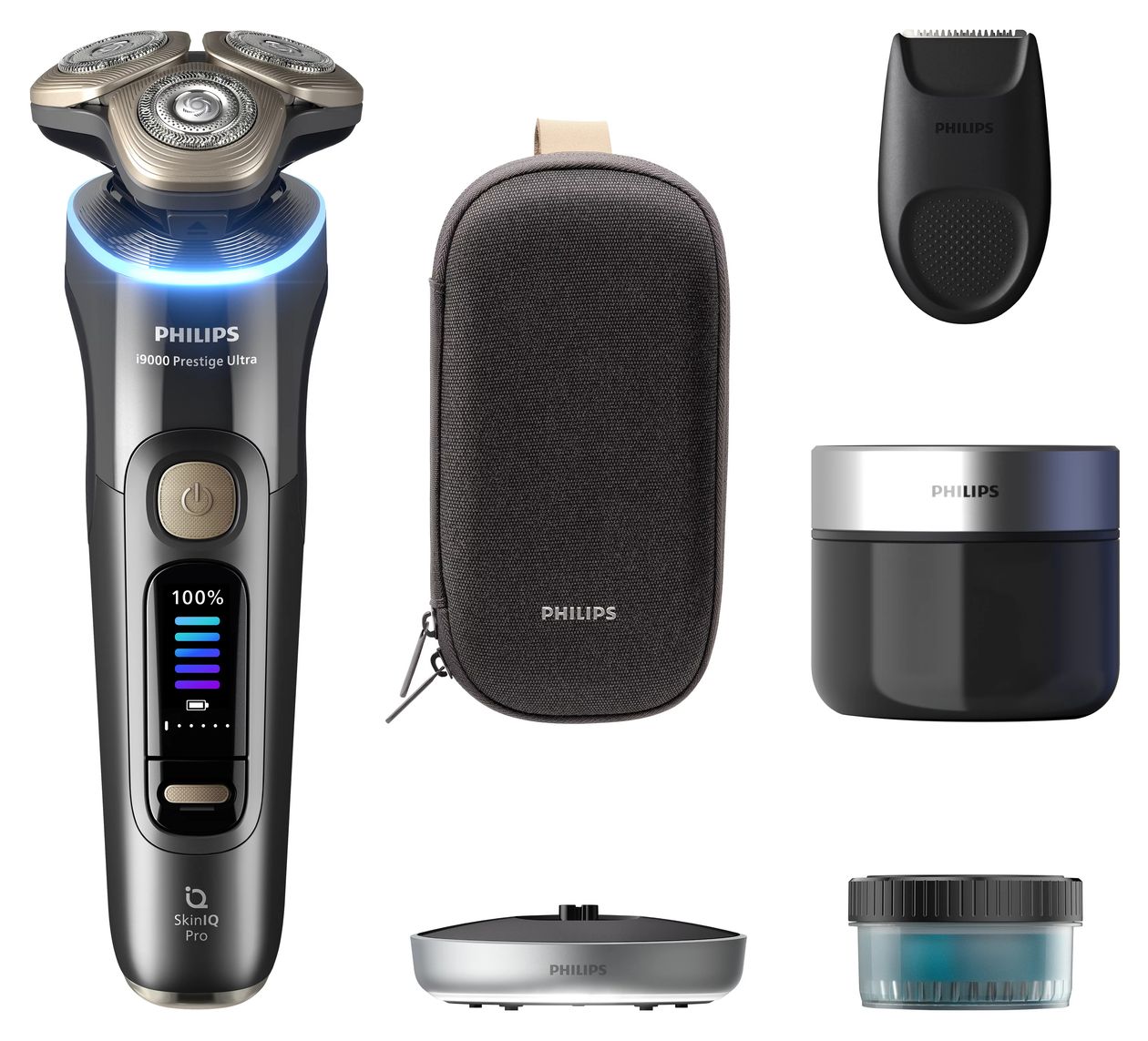 i9000 Prestige Ultra XP9402/31 Elektrischer Nass- & Trockenrasierer mit SkinIQ Pro Nass&Trocken Rasierer Lithium-Ion (Li-Ion) 60 min 