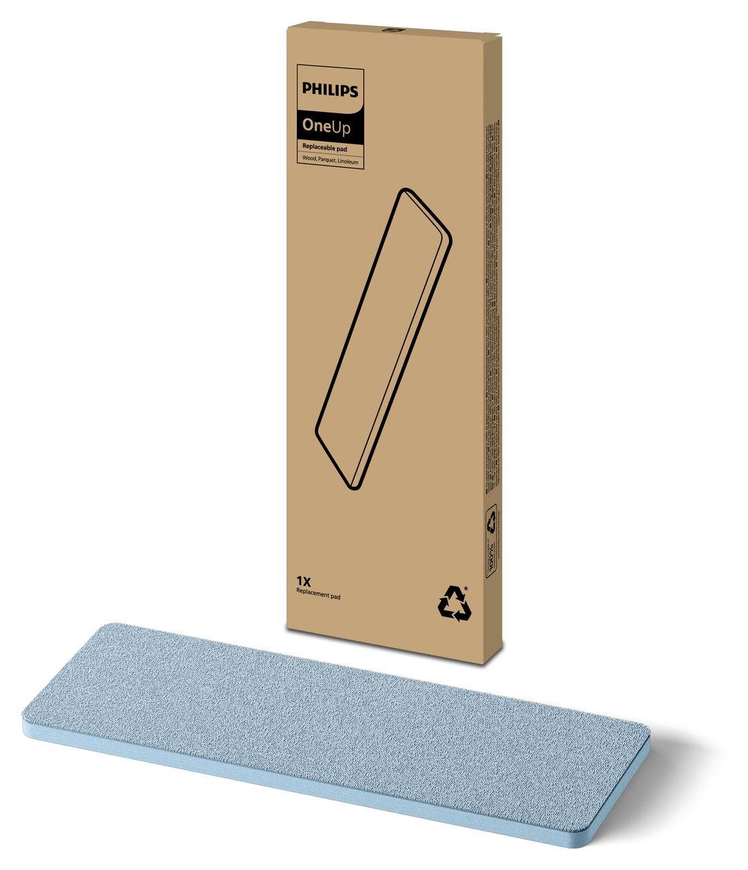 Philips OneUp Ersatz-Pad - Echtholz, Parkett, Linoleum - Einzelpack 