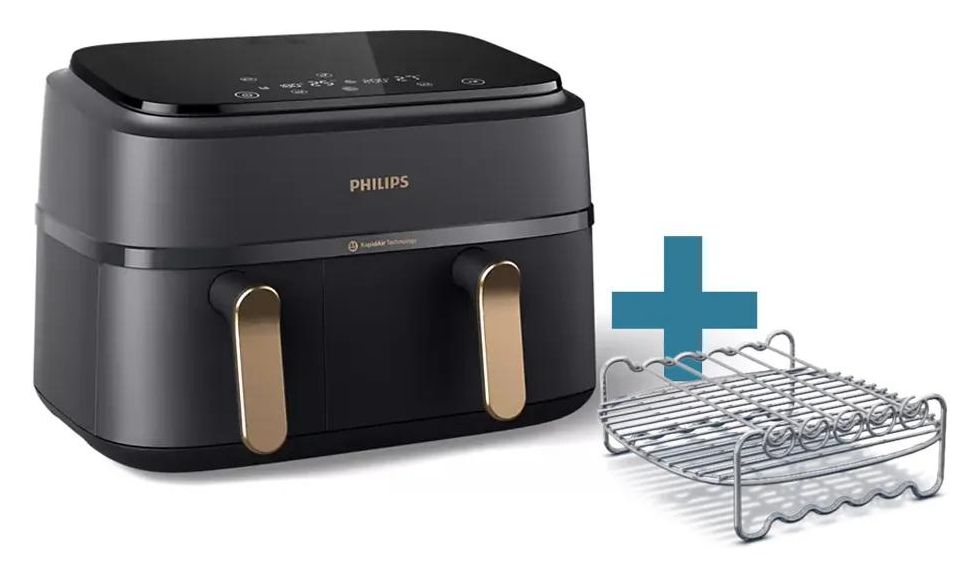 Series 3000 NA352/04 Doppel Heißluftfritteuse 9 l 2750 W  (Schwarz, Kupfer) 