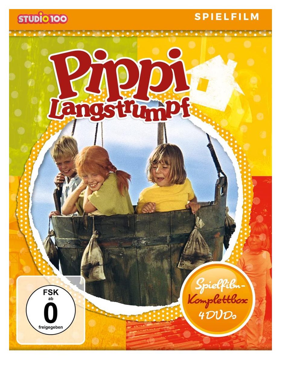 Pippi Langstrumpf-Spielfilm Komplettbox [4 DVDs, (DVD) 