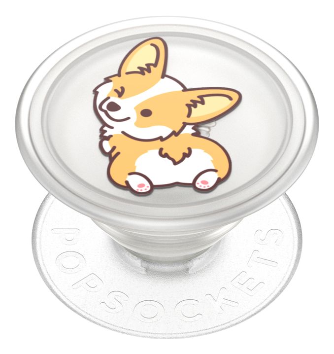 PlantCore Cheeky Corgi Fingerring für Jede Marke (Schwarz, Orange, Durchscheinend, Weiß) 