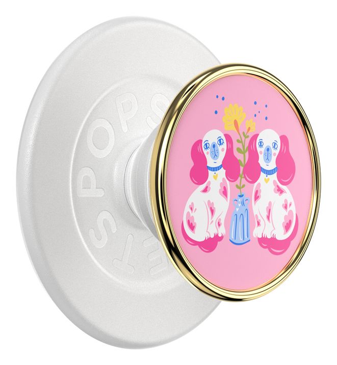 PopGrip Enamel Staffordshire Furries Fingerring  (Mehrfarbig, Pink) 