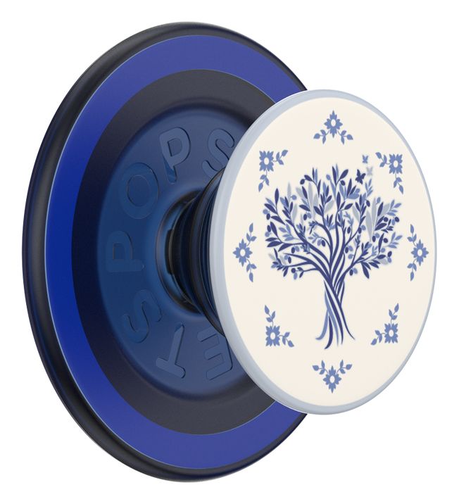 PopGrip MagSafe Olive Tree Tile Fingerring für Apple iPhone 12+  (Blau, Weiß) 