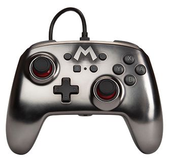 Enhanced Wired Controller Mario Silver Analog / Digital Gamepad Nintendo Switch Kabelgebunden (Grau) 
