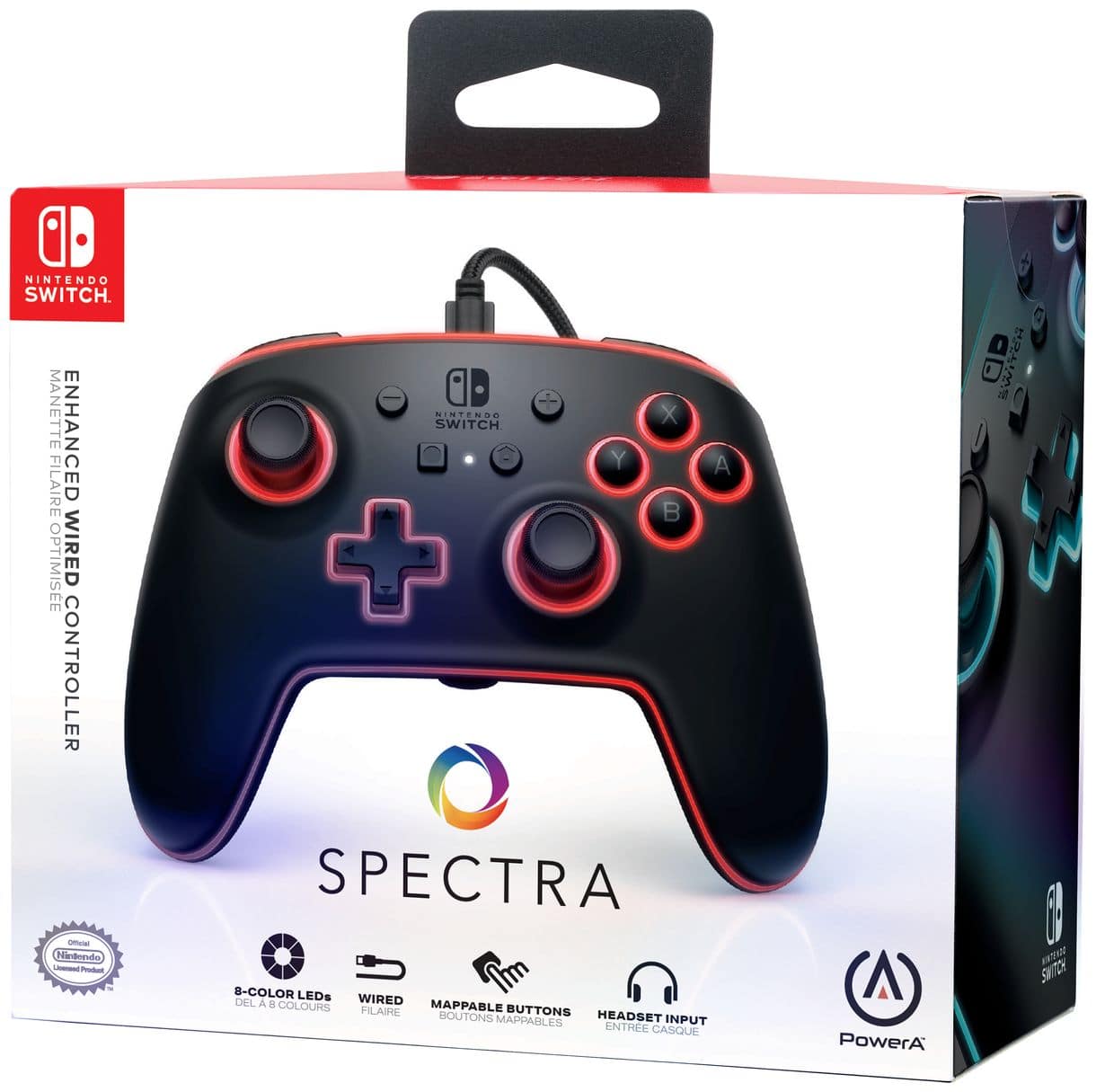 Spectra Enhanced Wired Controller Analog Gamepad Nintendo Switch, Nintendo Switch Lite Kabelgebunden (Schwarz) 