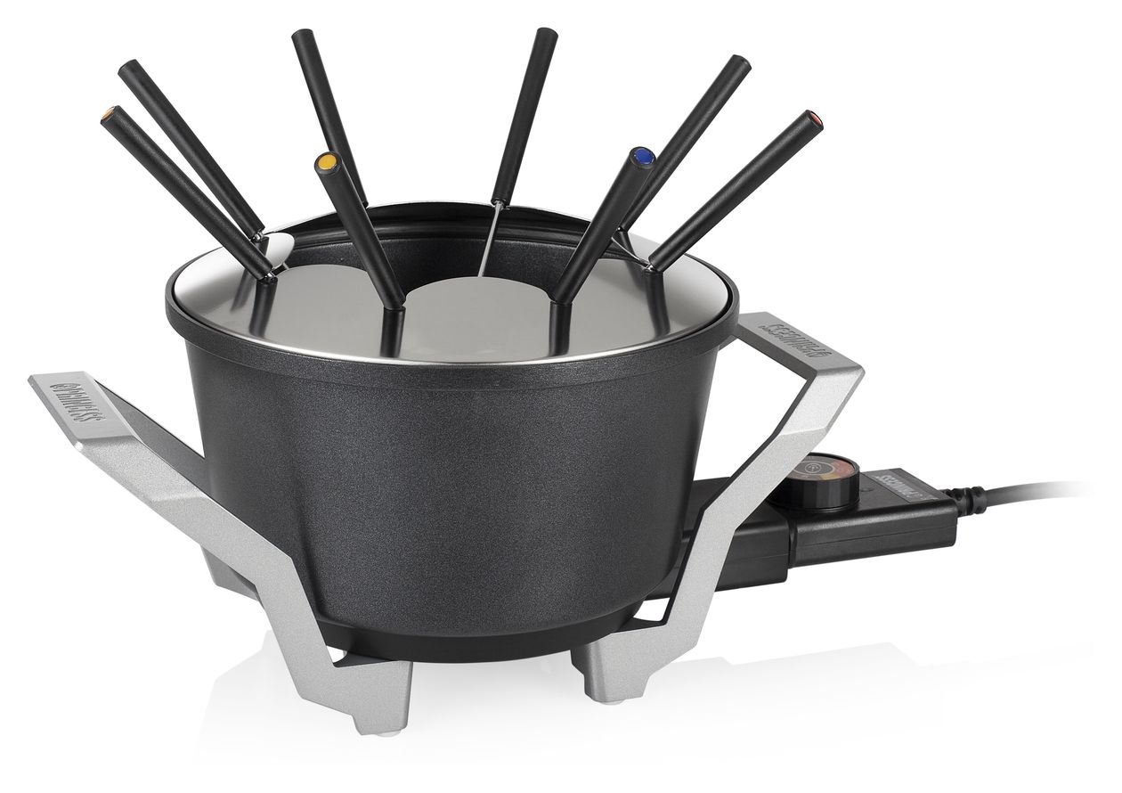 173100 Premium Fondue für 8 Personen 800 W  (Schwarz/Edelstahl) 