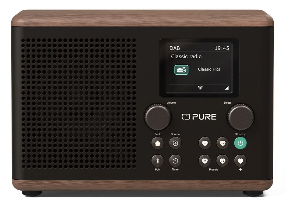 Classic H4 Bluetooth DAB+, FM Radio Tragbar  (Schwarz, Holz) 