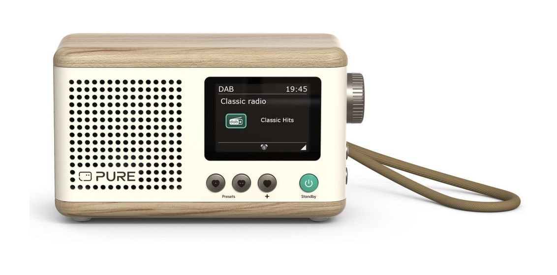DAB+ Radio Classic Mini Bluetooth DAB+, FM Radio Tragbar  (Cremefarben, Holz) 
