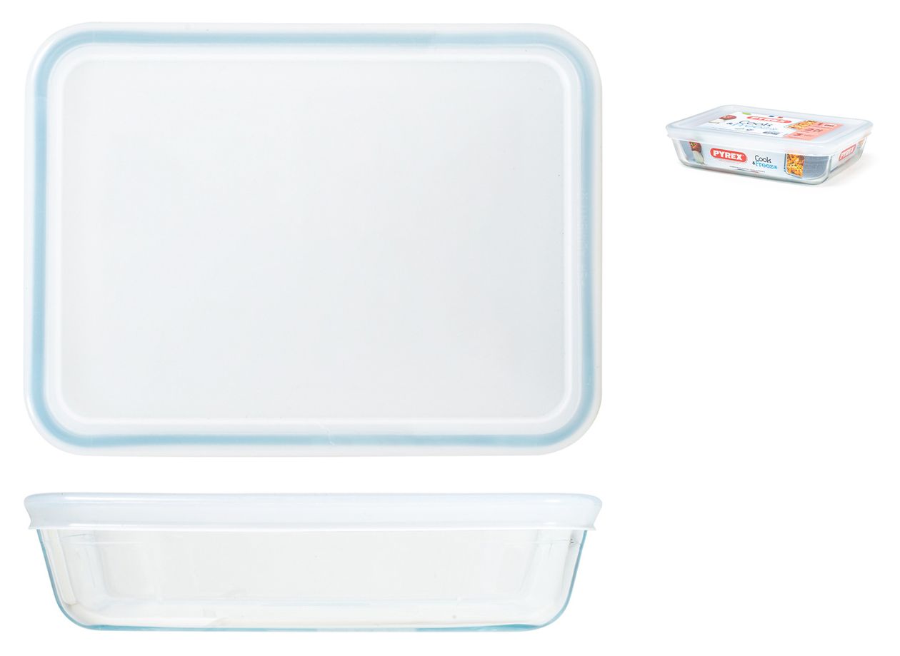 Mehrzweckform mit Deckel Container Rechteckig 0,8 l Glas  (Transparent) 