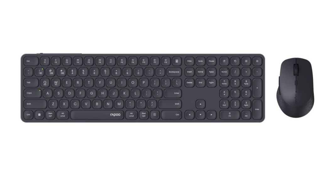 9810M Büro Tastatur RF Wireless + Bluetooth 2.4 GHz  (Dunkles Grau) 