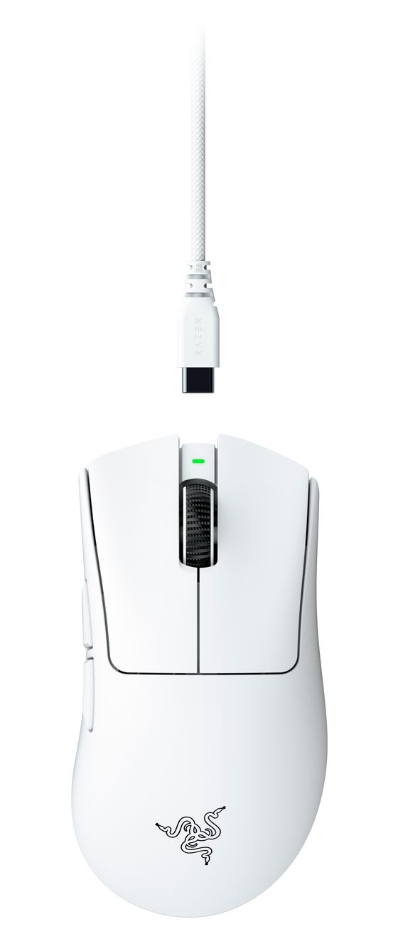 DeathAdder V4 Pro 45000 DPI Gaming Maus Optisch  (Weiß) 