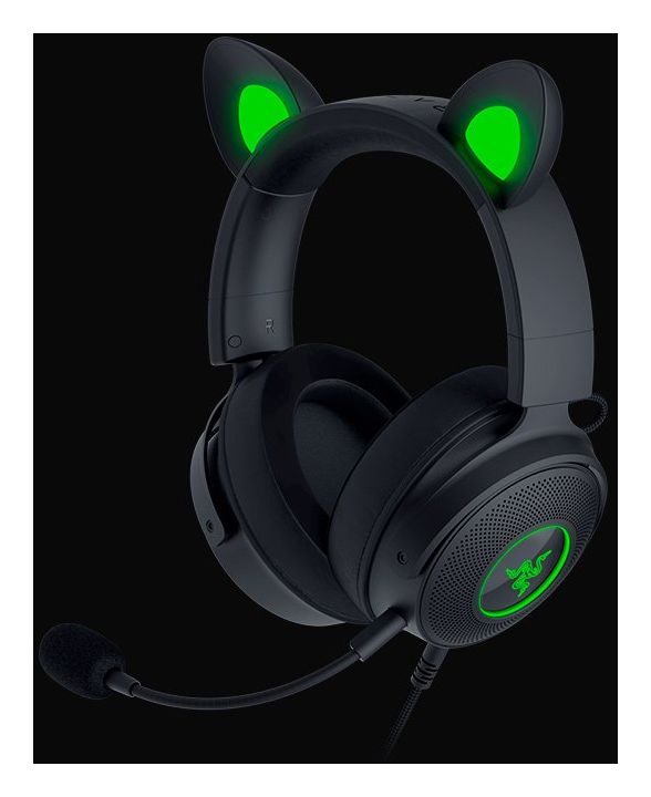 Kraken Kitty V2 Pro Over Ear Kopfhörer Kabelgebunden USB Typ-A  (Schwarz) 