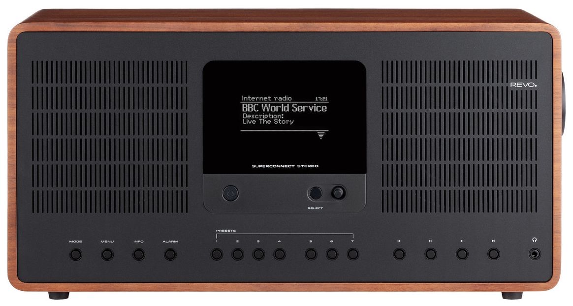 SuperConnect Stereo Bluetooth DAB, DAB+, FM Radio (Schwarz, Walnuss) 