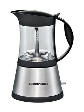 EKO376 Espresso Kocher 6 Tassen Filterkaffeemaschine 0,3 l (Schwarz, Edelstahl) 