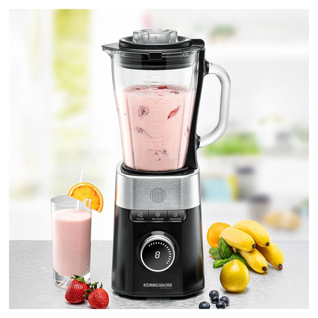 MX1260 Standmixer 8 Geschwindigkeiten 1200 W (Schwarz, Edelstahl, Transparent) 