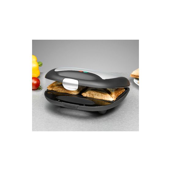 ST710 Sandwichmaker 700 W für 2 Sandwiches  (Schwarz, Silber) 