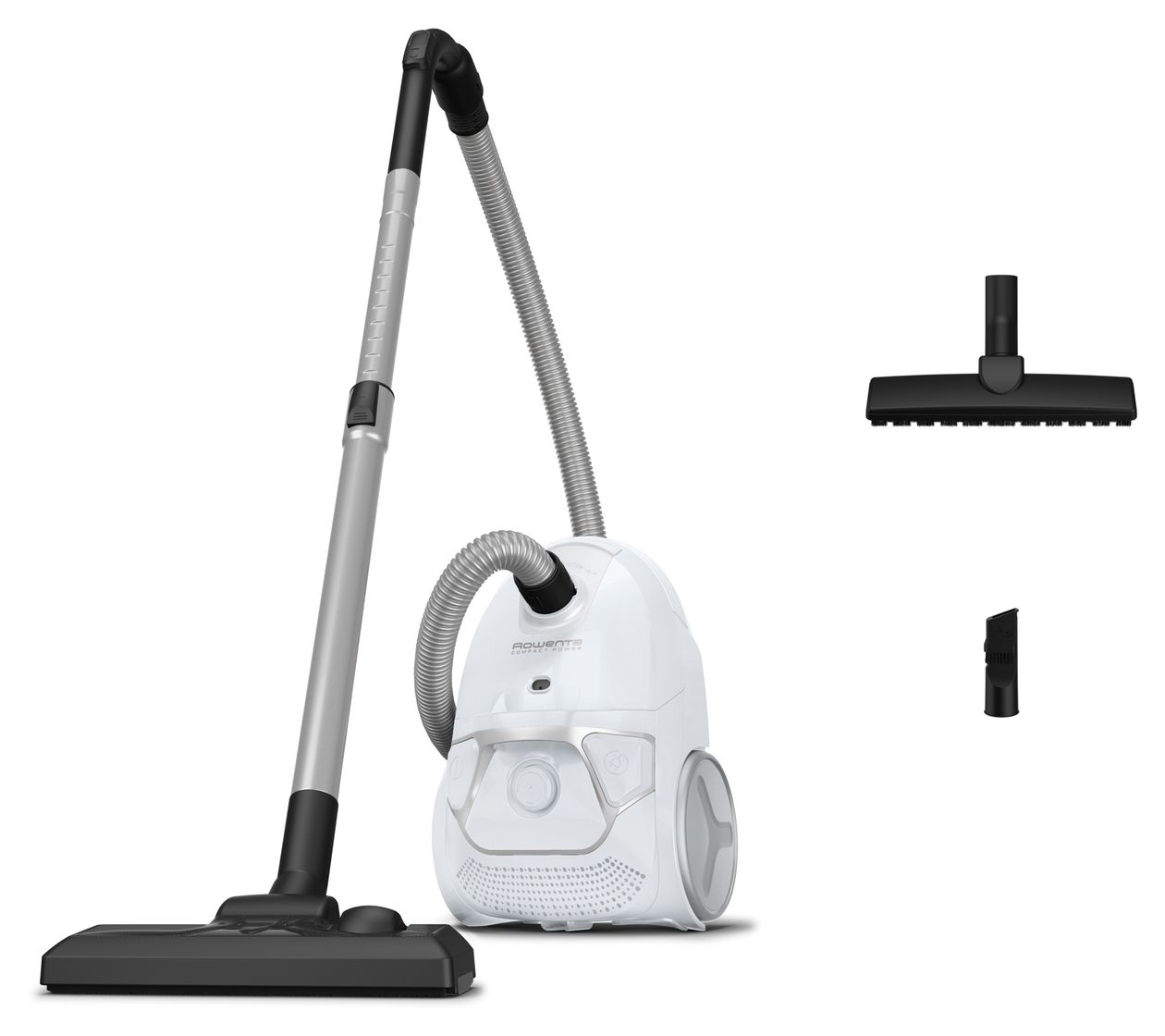 RO3957 Compact Power Parkett Bodenstaubsauger Beutellos 900 W Hygienefilter  (Weiß) 