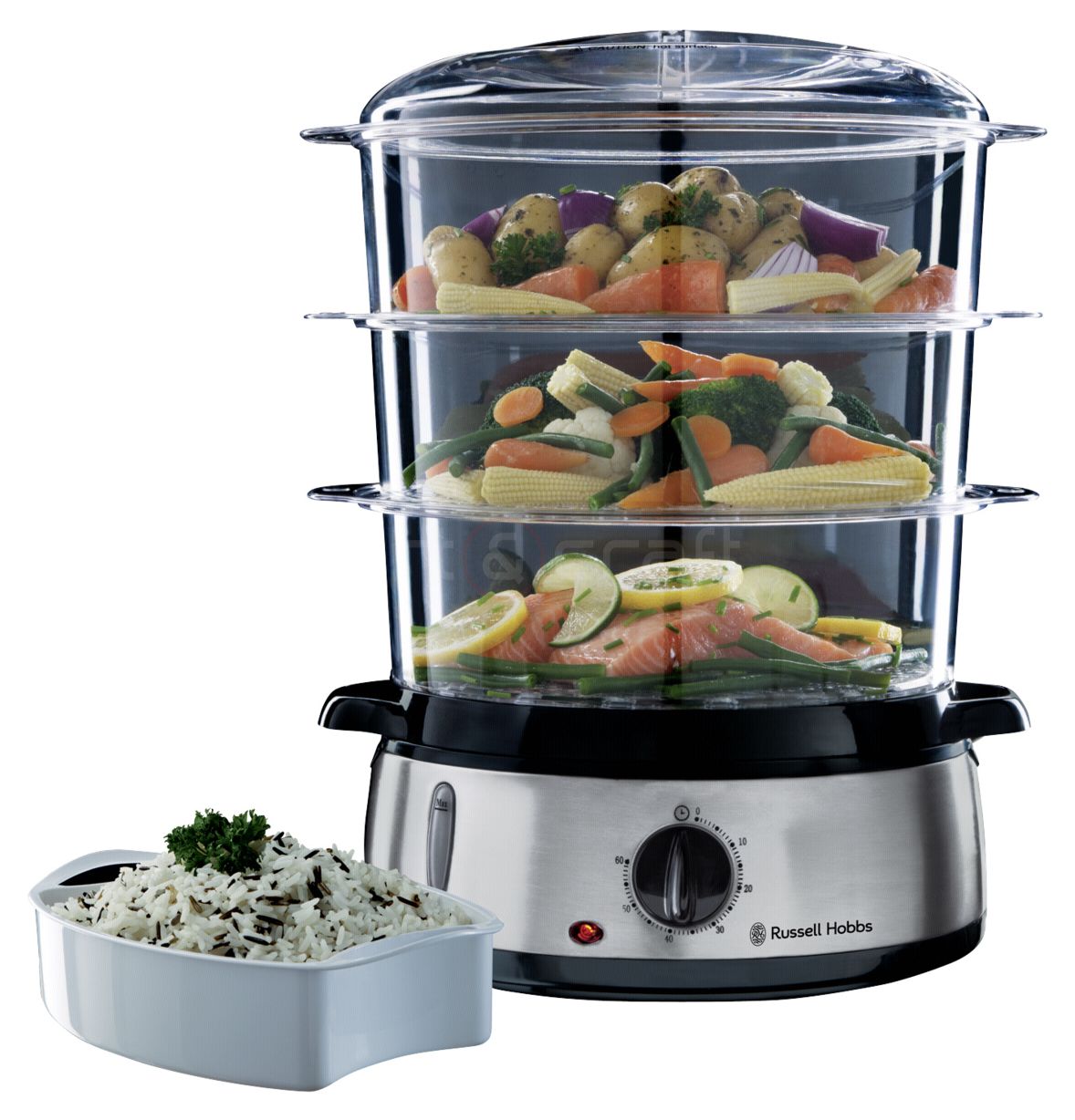 19270-56 Cook Home Dampfgarer 800W 3 Dampgarbehälter Reisschale 