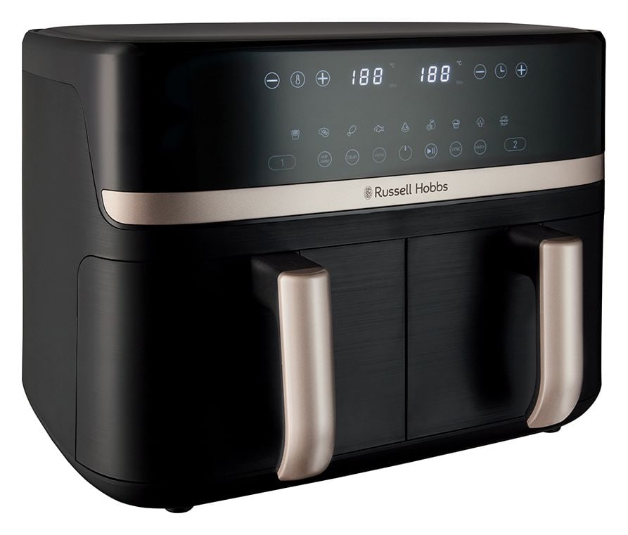 27680-56 SatisFry Dual Basket Doppelkammer Heißluftfritteuse 9 l 2800 W  (Schwarz) 