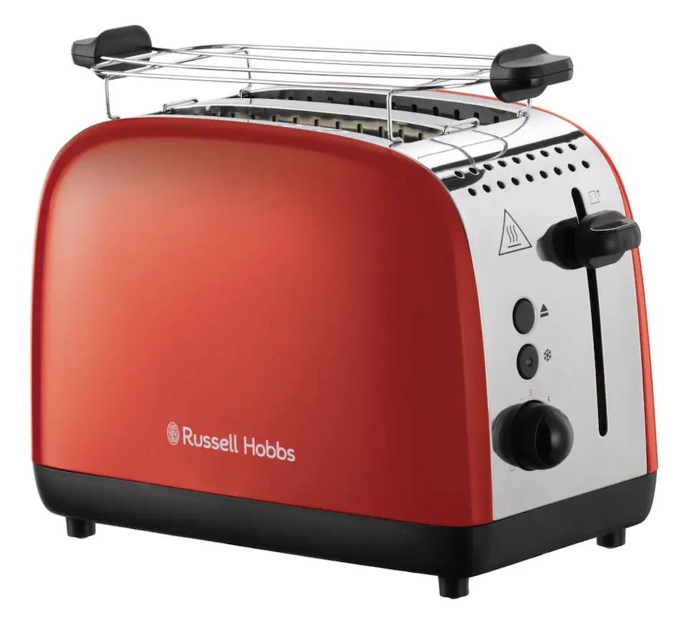 26551-56 Colours Plus 2S Toaster 1600 W 2 Scheibe(n) 6 Stufen (Rot, Silber) 