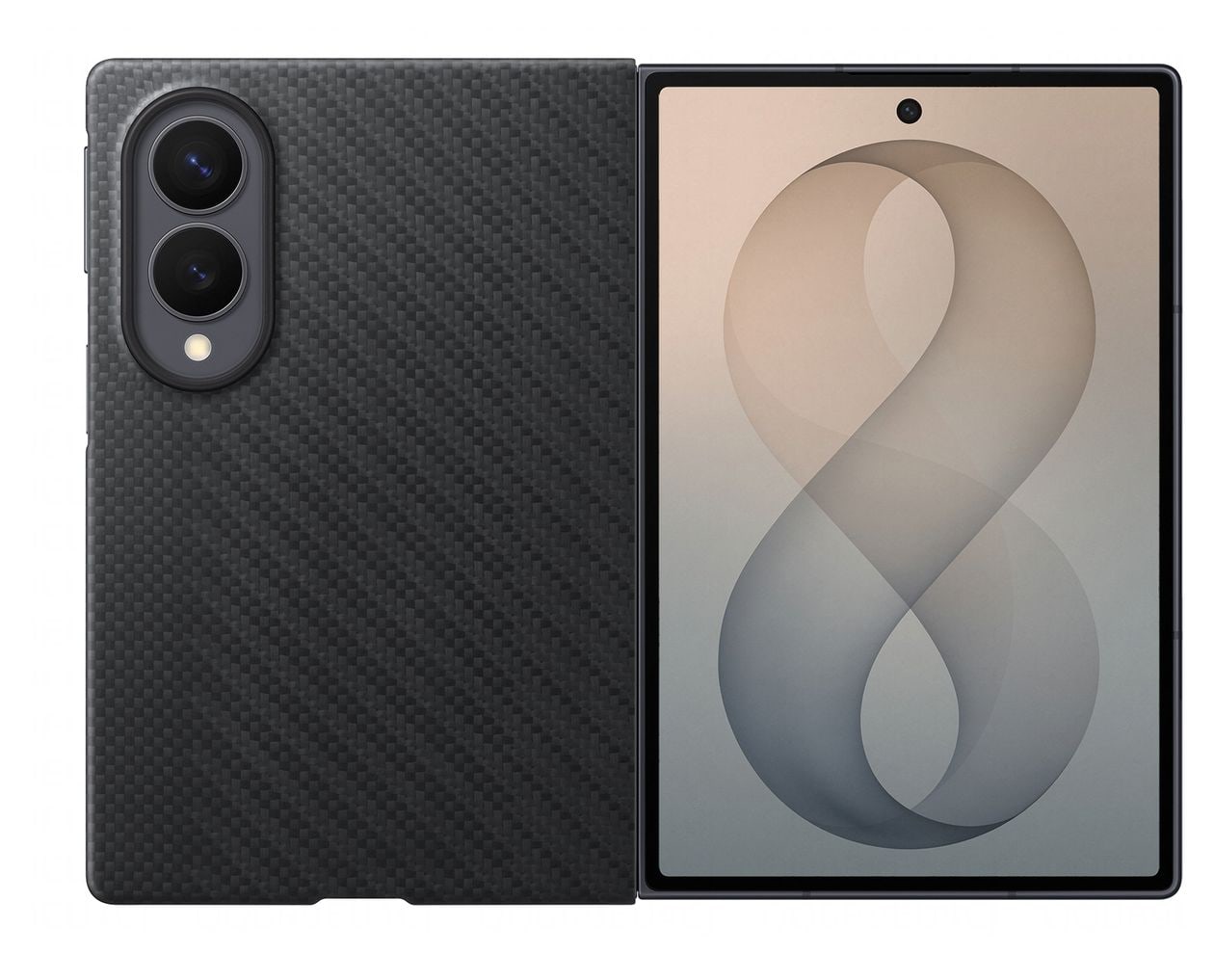 Carbon Magnet Case Cover für Samsung Z Fold8  (Schwarz) 