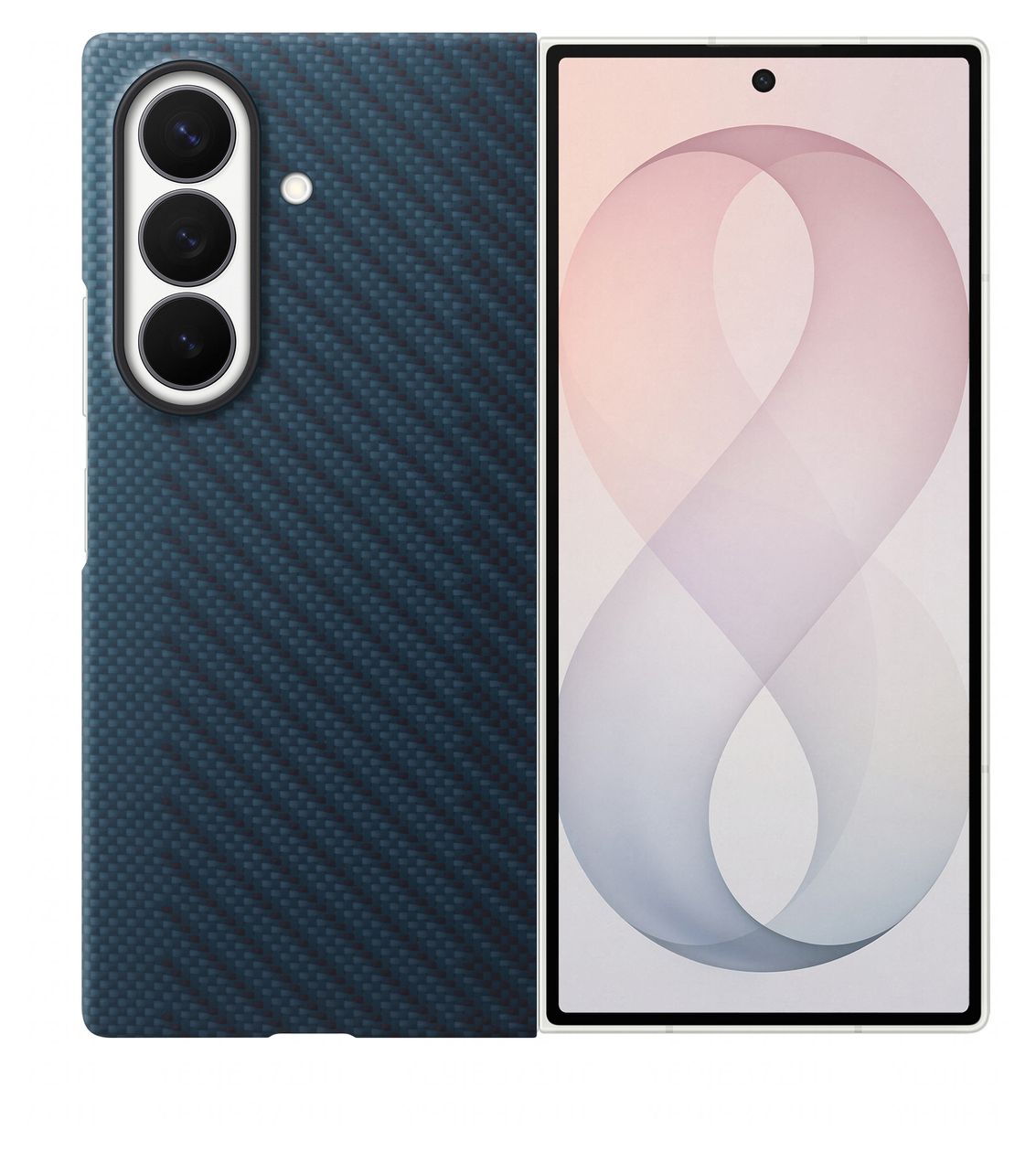 Carbon Magnet Case Cover für Samsung Z Fold8  (Blau) 