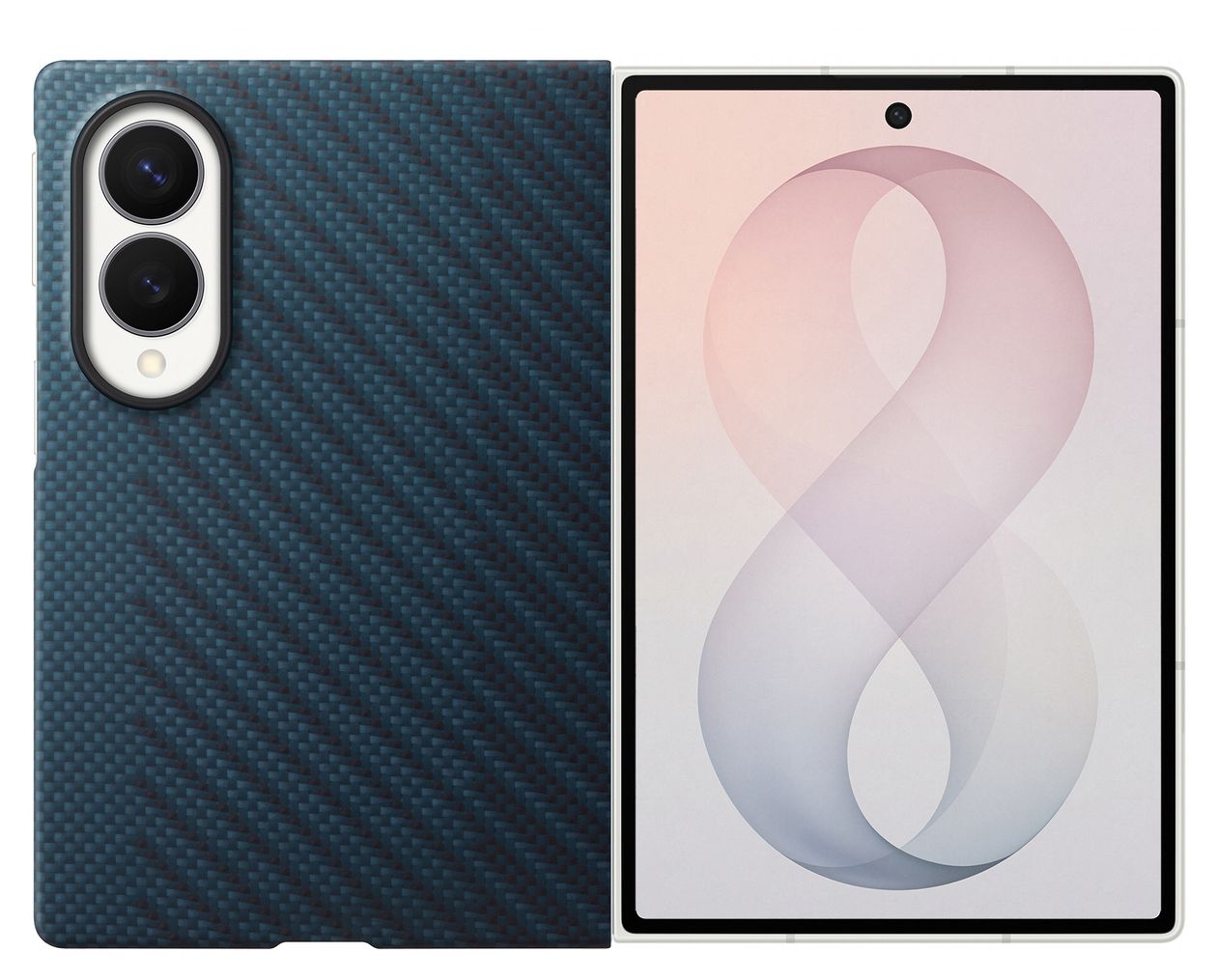 Carbon Magnet Case Cover für Samsung Z Fold8  (Blau) 