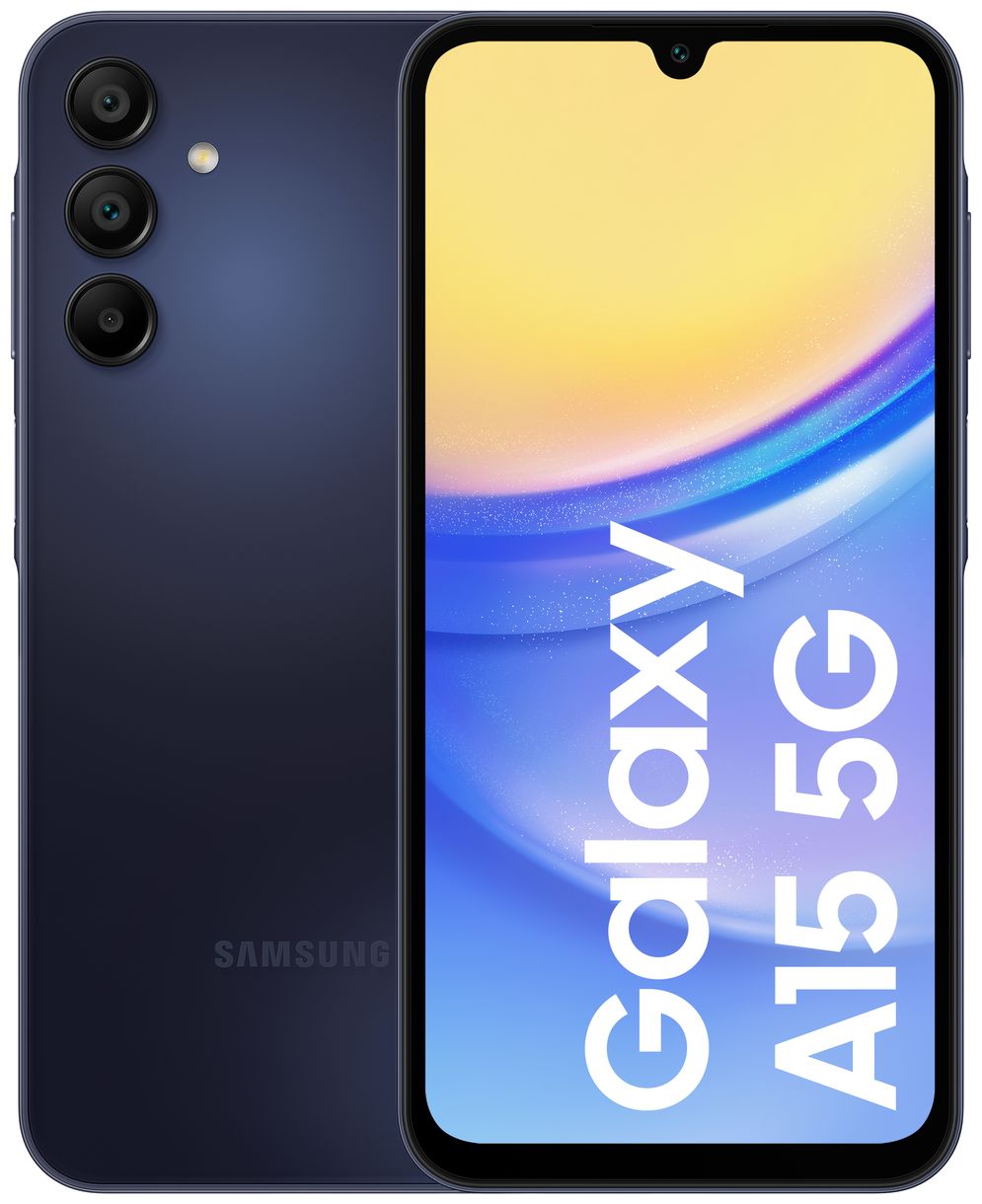 Galaxy A15 128 GB 5G Smartphone 16,5 cm (6.5 Zoll) 2,0 GHz Android 50 MP Dreifach Kamera Dual Sim (Schwarz, Blau) 