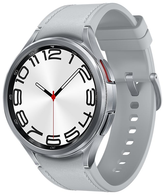 Galaxy Watch6 Classic Digital 47 mm Smartwatch Rund IP68 40 h 327 ppi (Silber) 