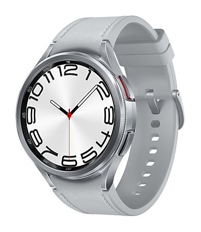 Galaxy Watch6 Classic Digital 47 mm Smartwatch Rund IP68 330 ppi (Silber) 