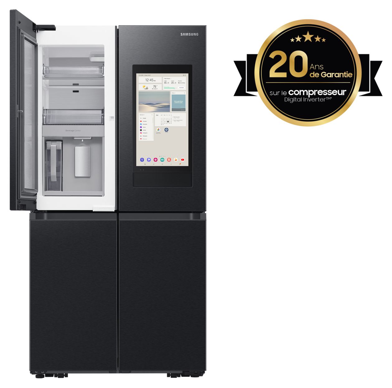RF65DG9H0EB1 Side-by-Side Kühl-/ Gefrierkombination French Door 386 l / 250 l 365 kWh NoFrost 1830 mm x 912 mm  (Schwarz) 