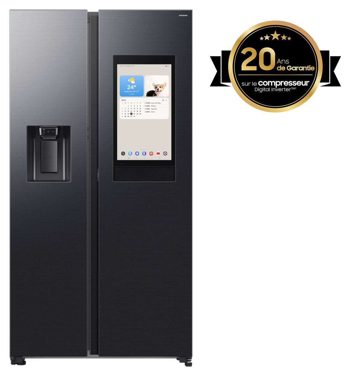 RS90F66BEFEF Side-by-Side Kühl-/ Gefrierkombination 389 l / 225 l 352 kWh NoFrost 1780 mm x 912 mm  (Schwarz) 