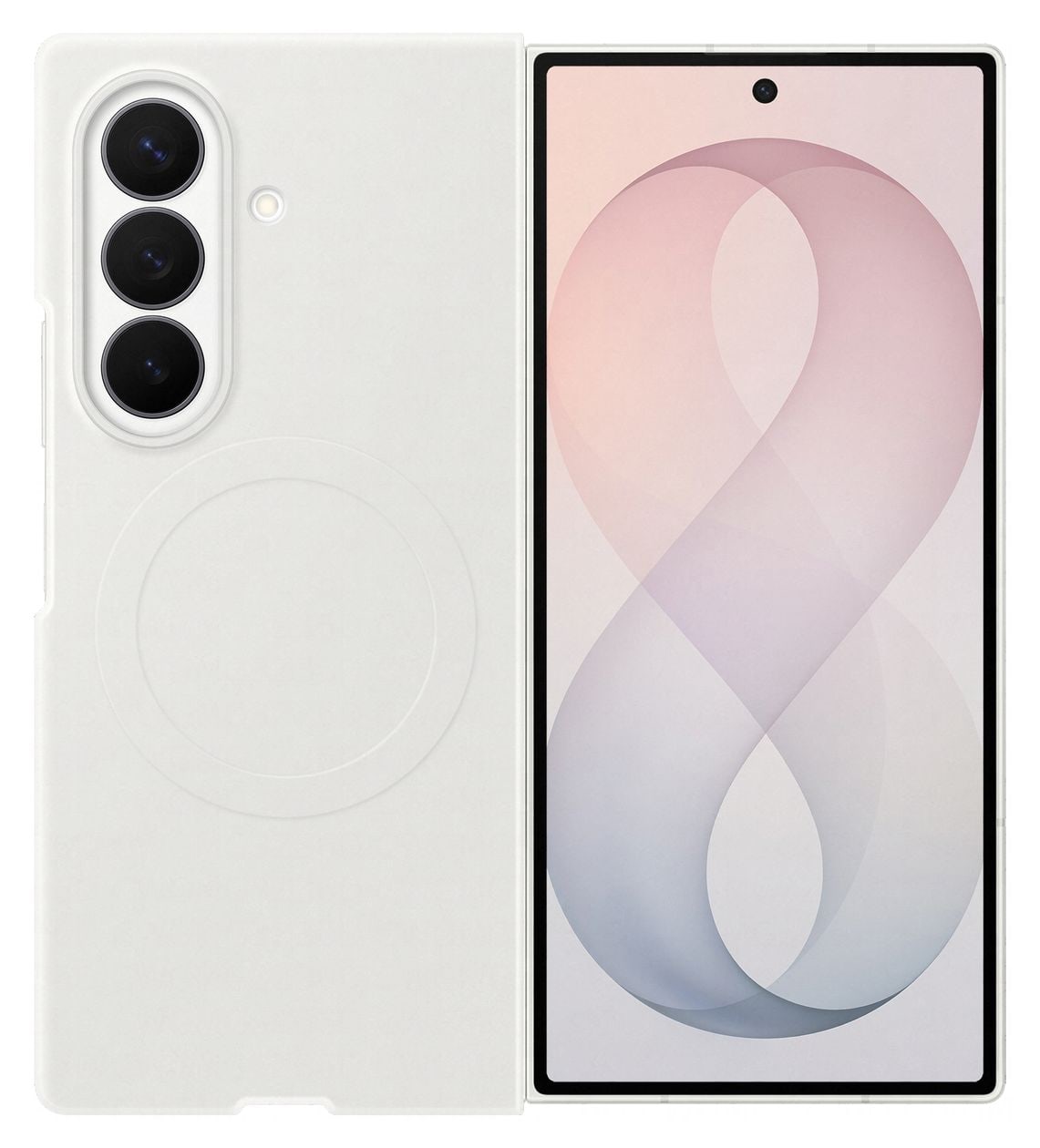 Silicone Magnet Case Cover für Samsung Z Fold8  (Weiß) 