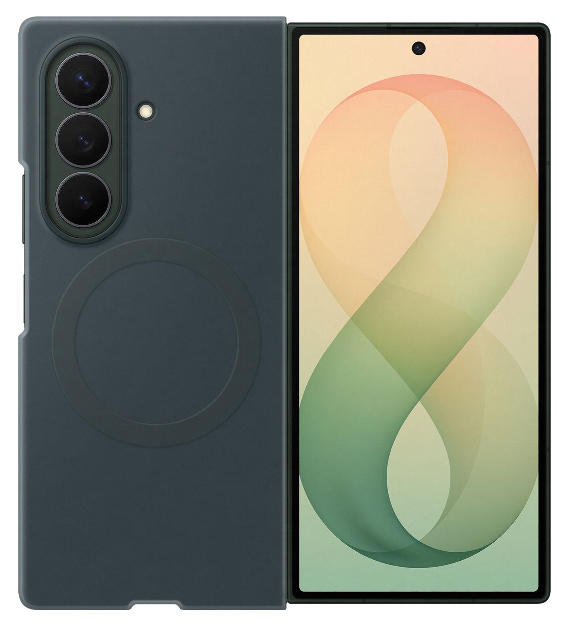 Silicone Magnet Case Cover für Samsung Z Fold8  (Grün) 