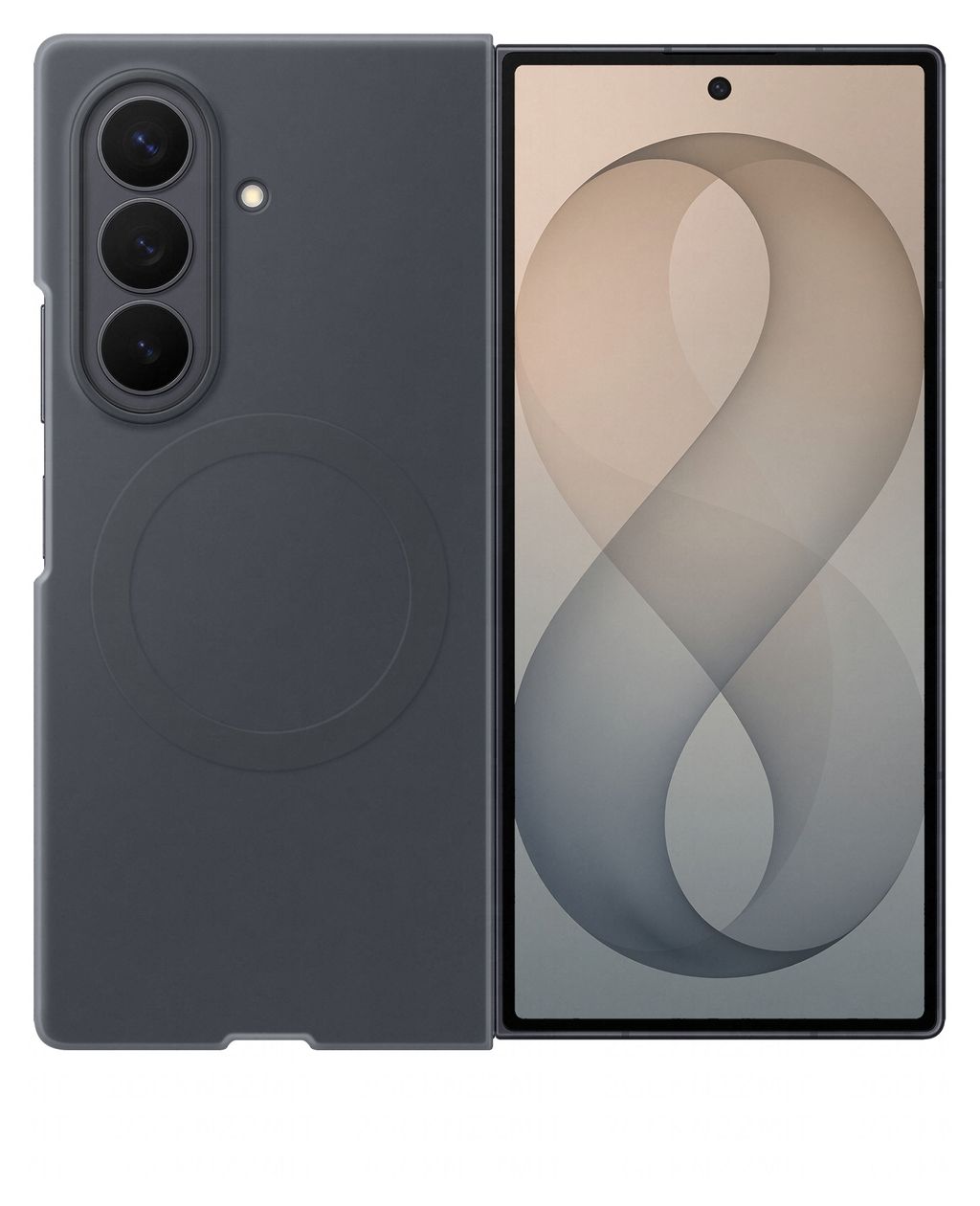 Silicone Magnet Case Cover für Samsung Z Fold8  (Schwarz) 
