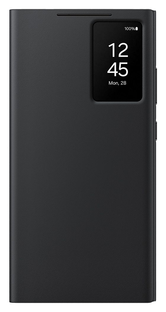 Smart View Wallet Case Cover für Samsung Galaxy S24 Ultra (Schwarz) 