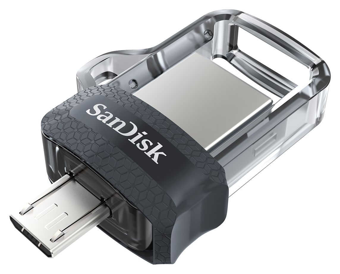 Ultra Dual Drive m3.0 USB Type-A / Micro-USB Stick 256 GB (Schwarz, Silber, Transparent) 