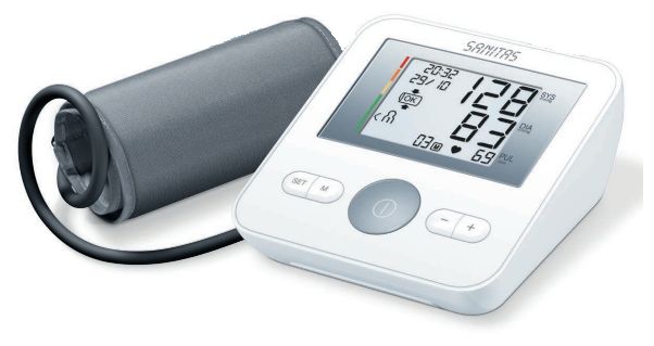 SBM18 Oberarm-Blutdruckmessgerät 4x 30 Speicherplätze 22-36cm 