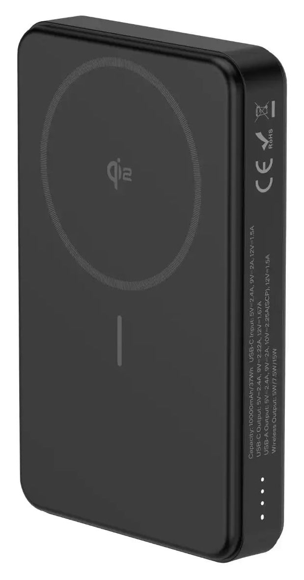 MagPower Max 10000 mAh Powerbank USB Typ-C Kabelloses Laden  (Schwarz) 